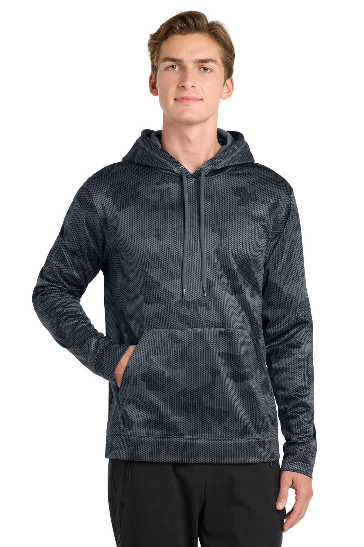Sport-Tek Sport-Wick CamoHex Fleece Hooded Pullover-Sport-Tek