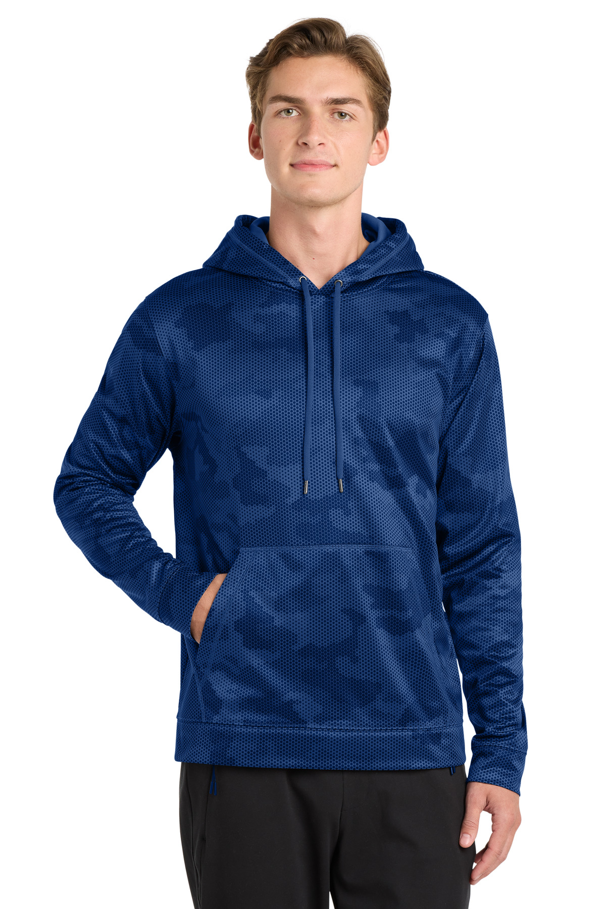 Sport-Tek Sport-Wick CamoHex Fleece Hooded Pullover. ST240
