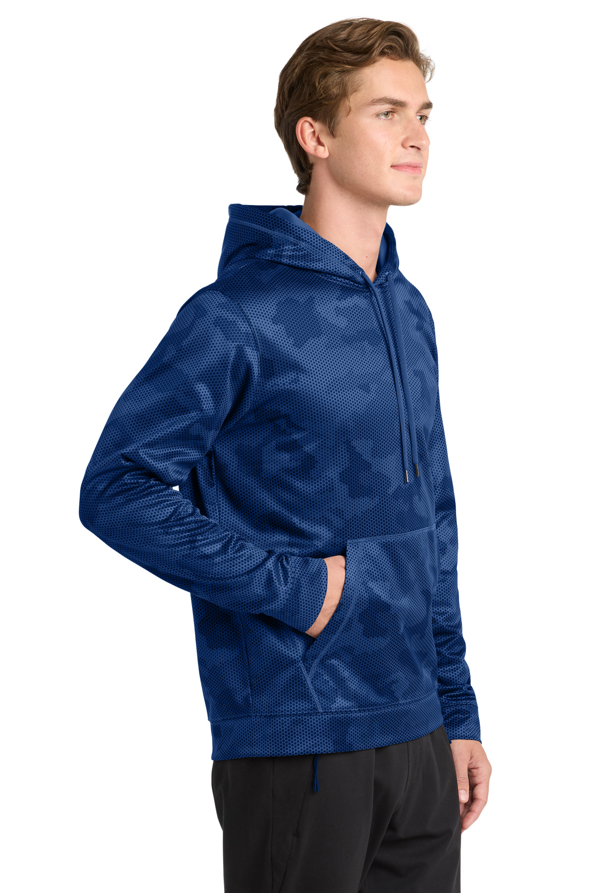 Sport-Tek Sport-Wick CamoHex Fleece Hooded Pullover. ST240