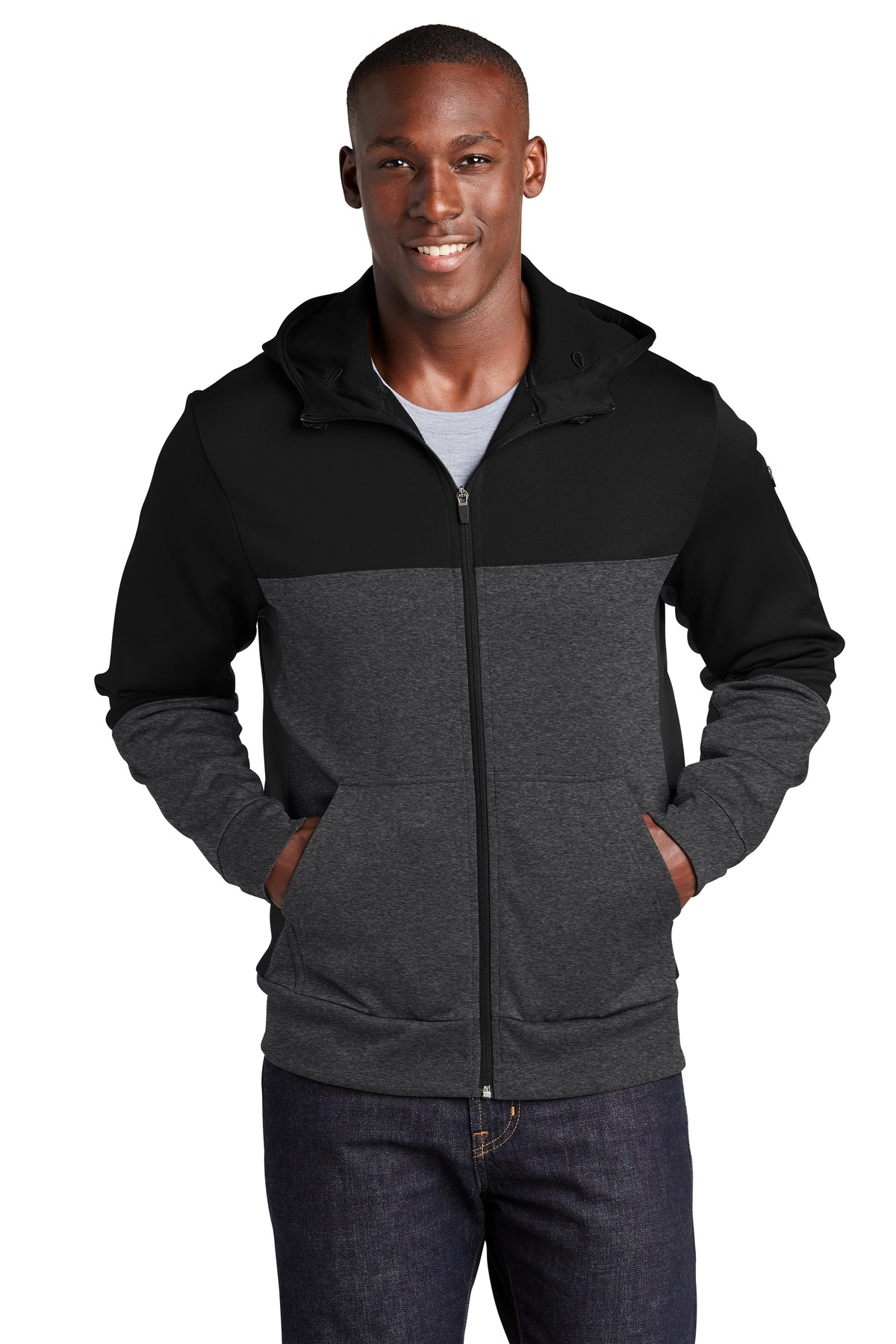 Sport-Tek Hospitality Sweatshirts & Fleece ® Tech Fleece Colorblock Full-Zip Hooded Jacket.-Sport-Tek