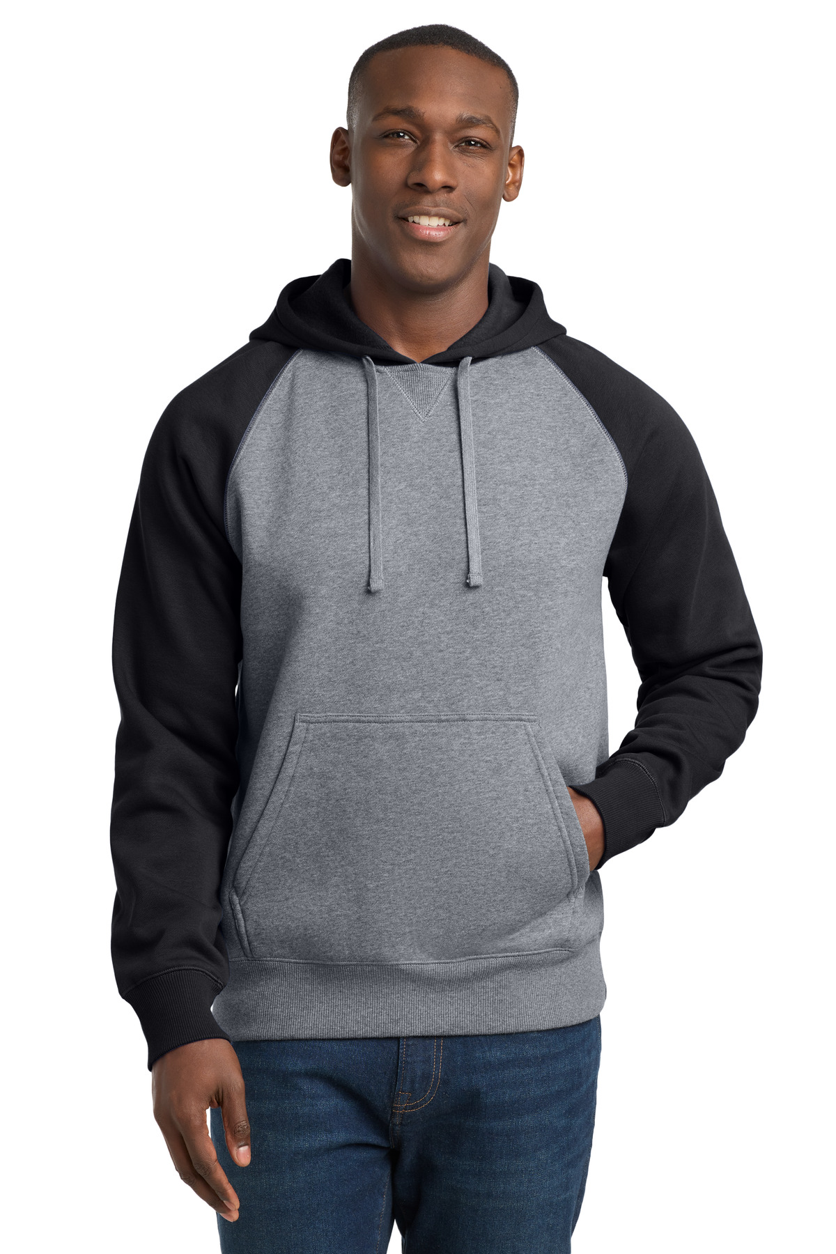 Sport-Tek Raglan Colorblock Pullover Hooded Sweatshirt-Sport-Tek
