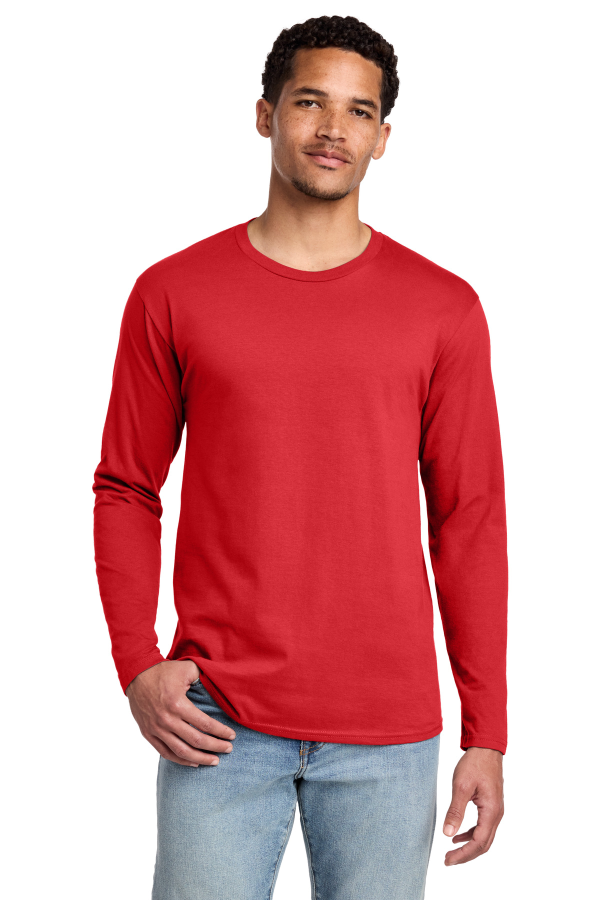Port & Co PC450LS swatch in Bright Red