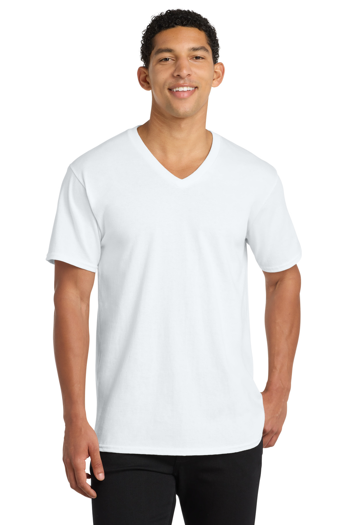 Port & Co Core Cotton V-Neck Tee-Port & Co