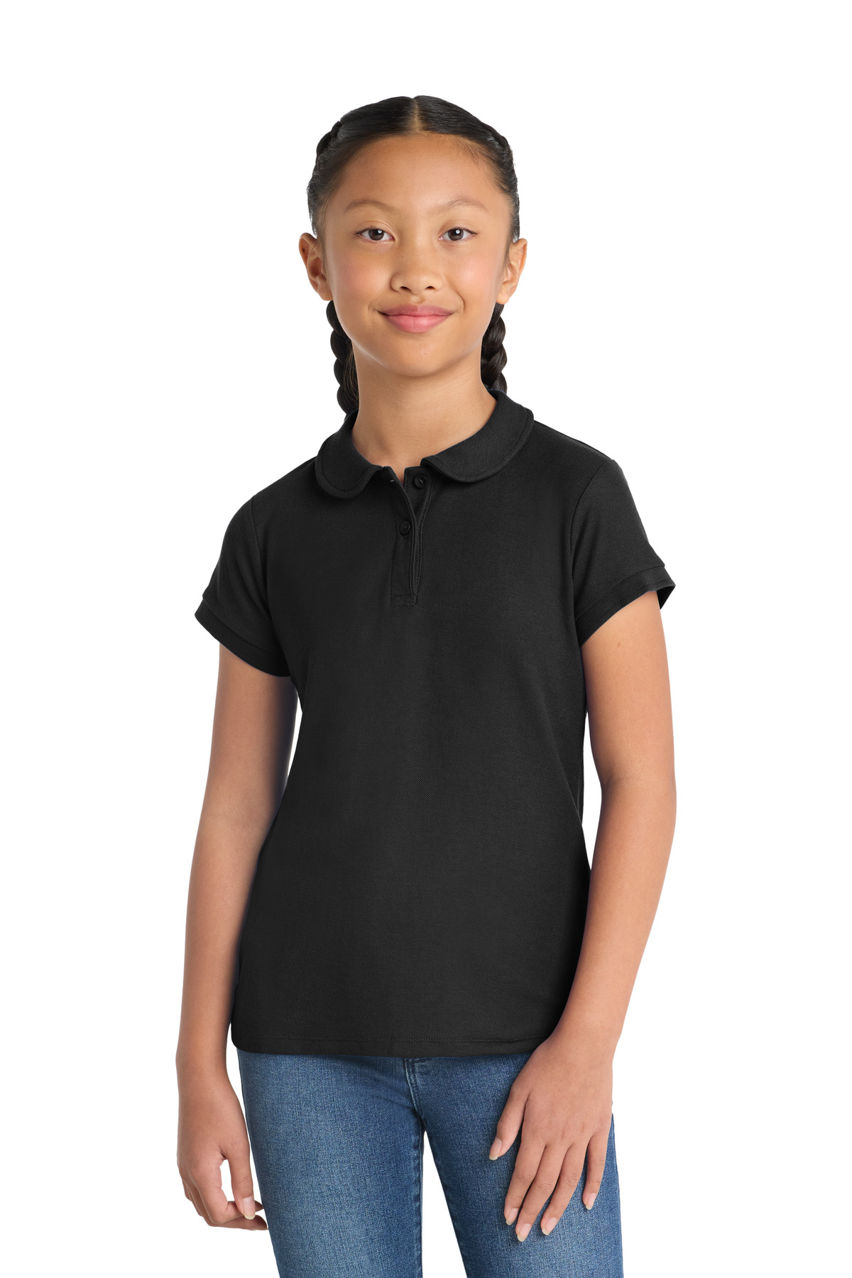 Port Authority ┬«  Girls Silk Touch Ôäó  Peter Pan Collar Polo. YG503