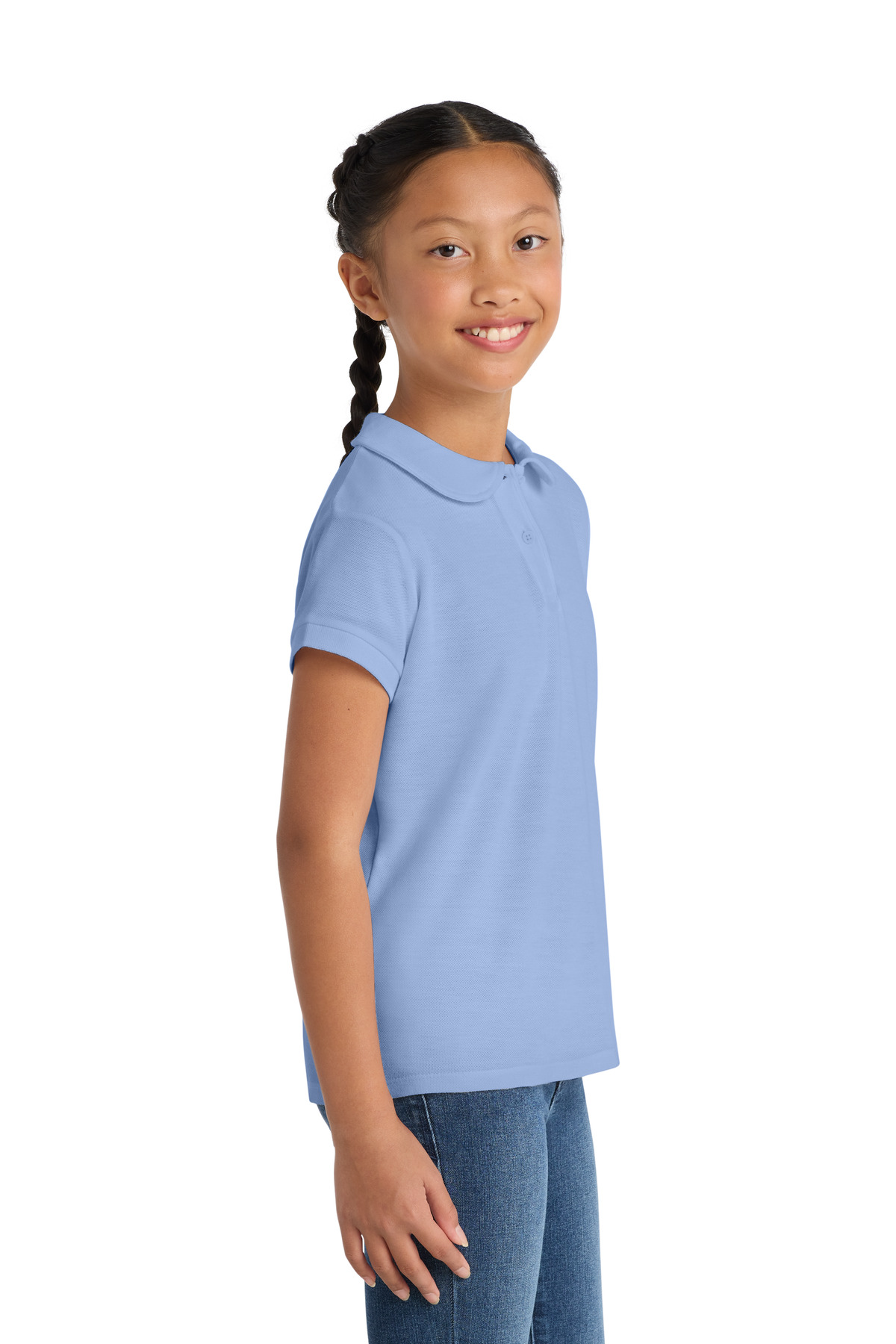 Port Authority Girls Silk Touch Peter Pan Collar Polo. YG503