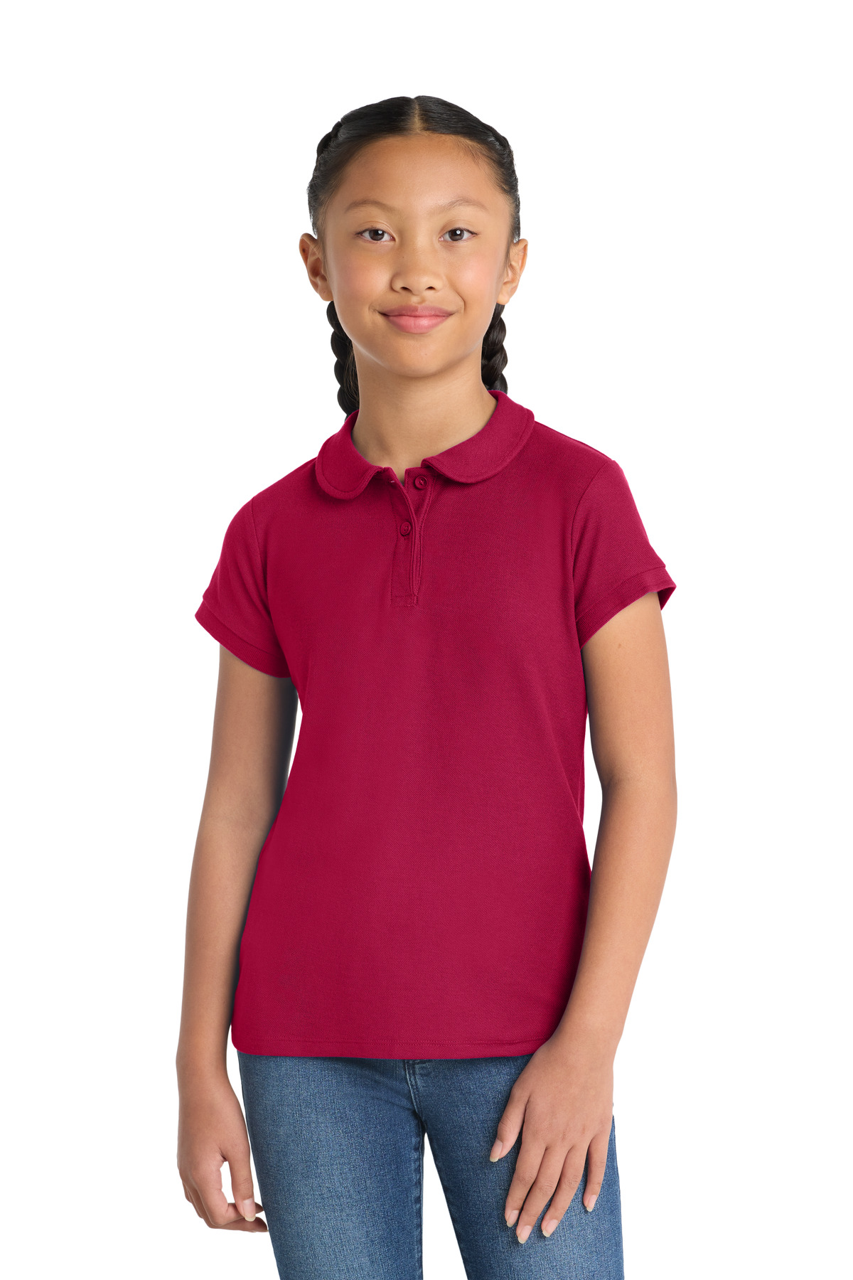 Port Authority ® Girls Silk Touch ™ Peter Pan Collar Polo. YG503 - Image 2
