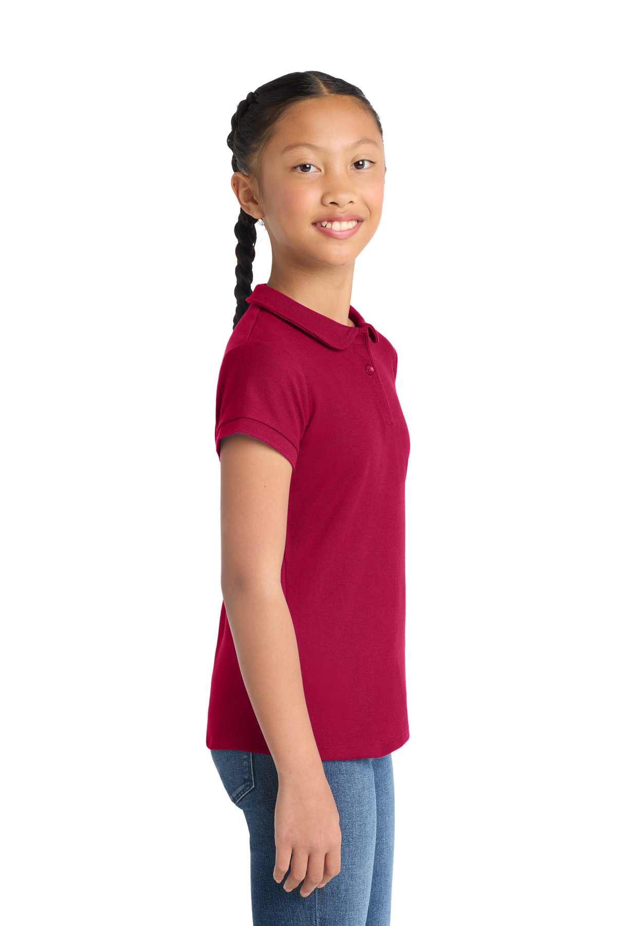 Port Authority Girls Silk Touch Peter Pan Collar Polo. YG503