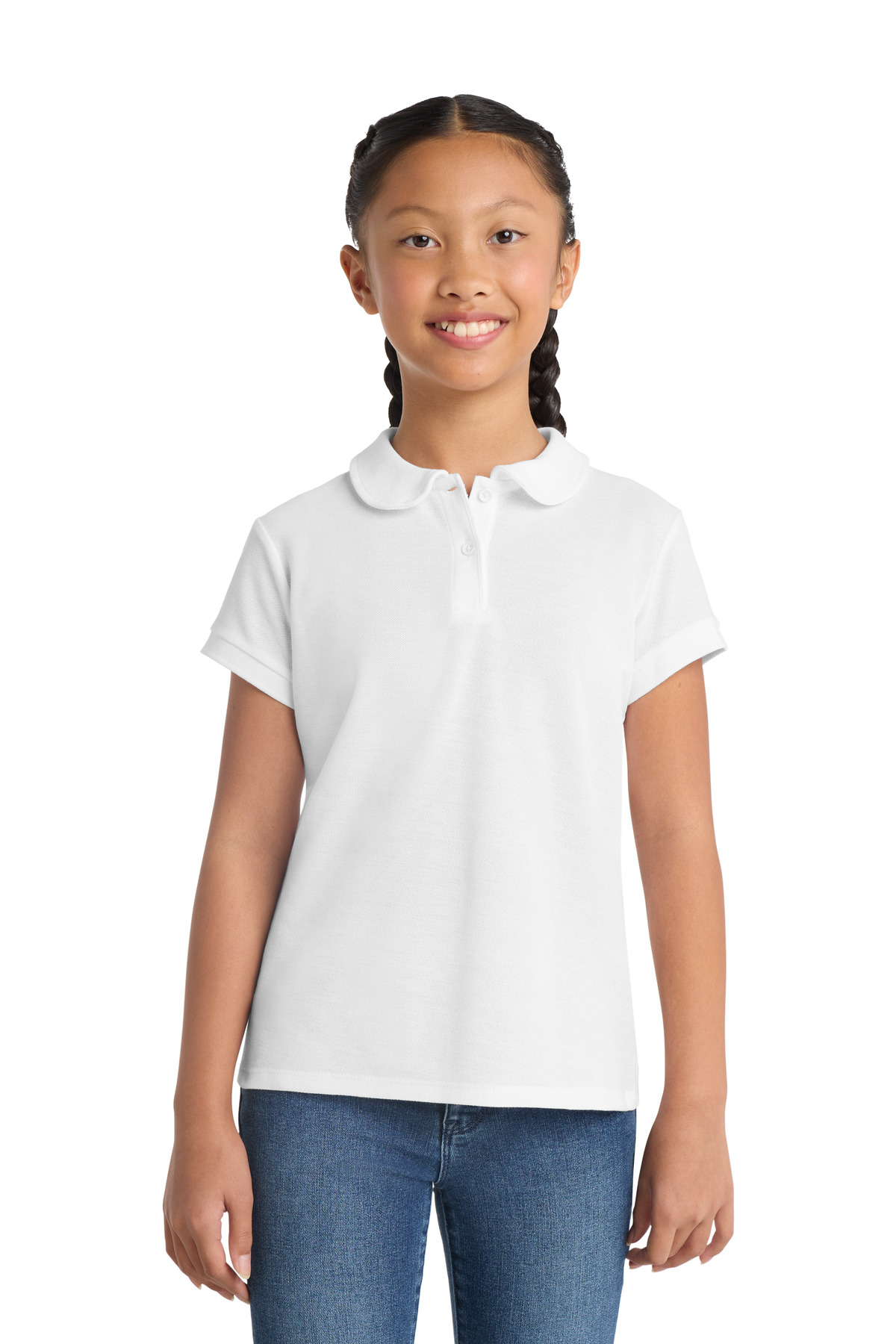 Port Authority ® Girls Silk Touch ™ Peter Pan Collar Polo. YG503 - Image 3