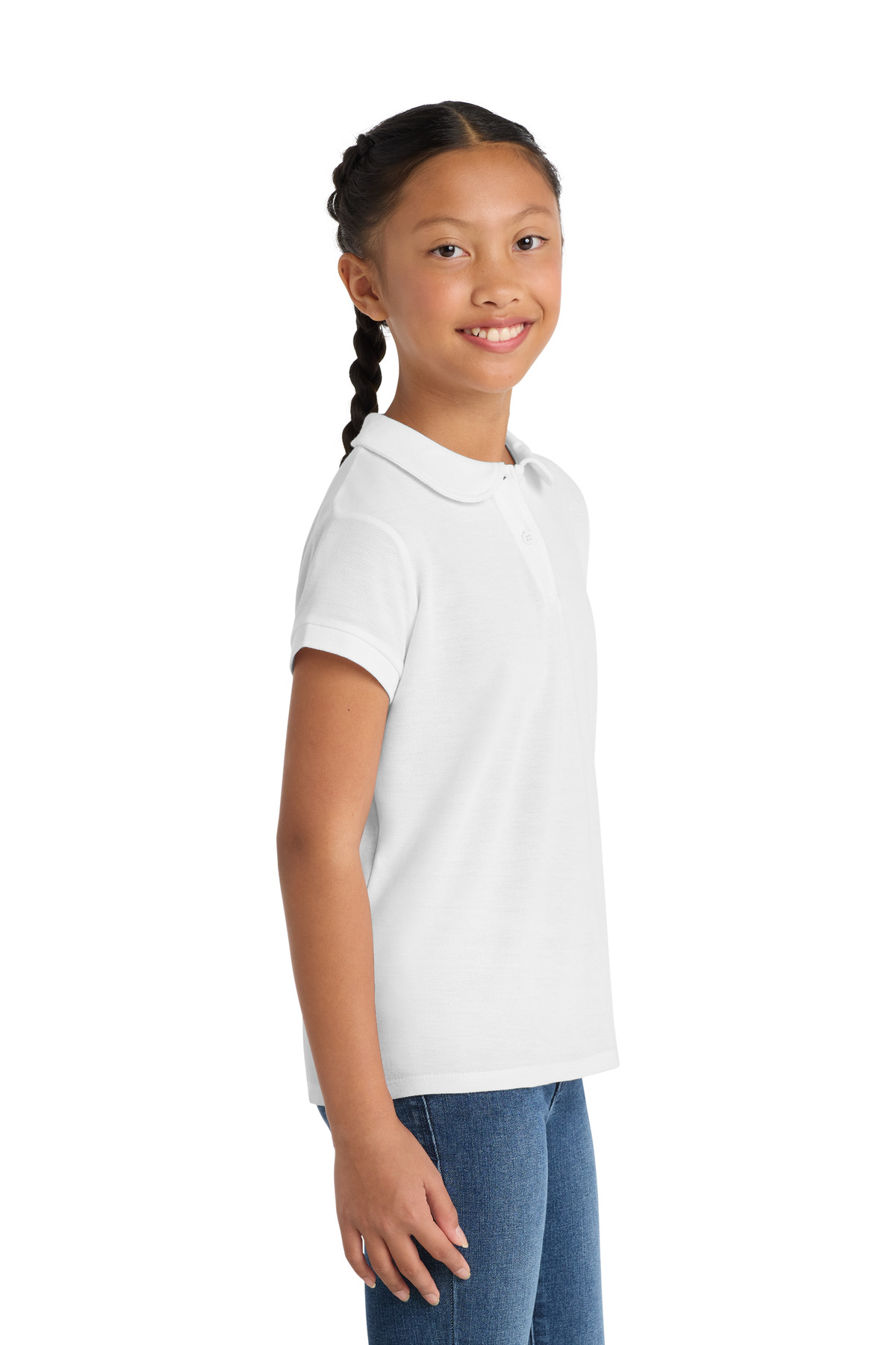 Port Authority Girls Silk Touch Peter Pan Collar Polo. YG503