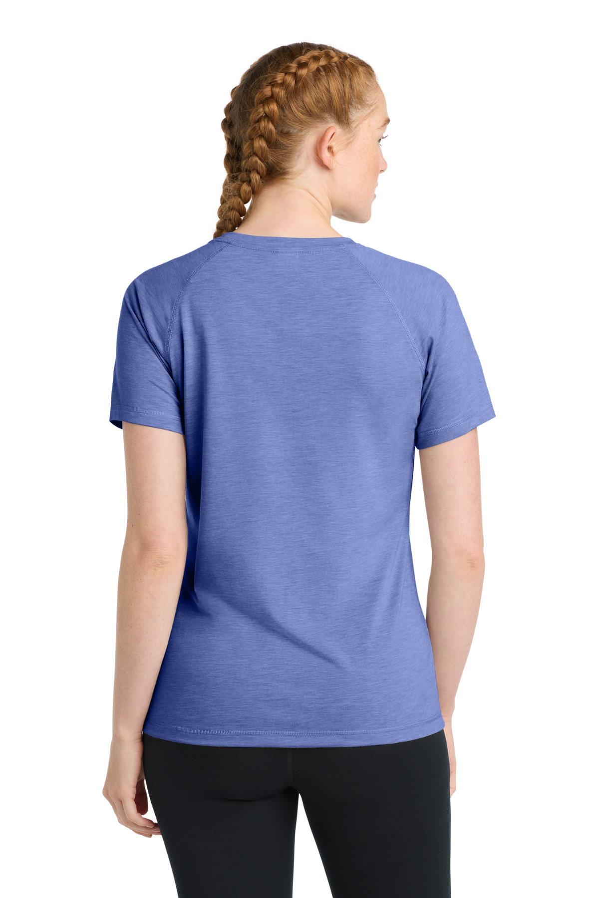 Sport-Tek Women's PosiCharge Tri-Blend Wicking Scoop Neck Raglan Tee. LST400