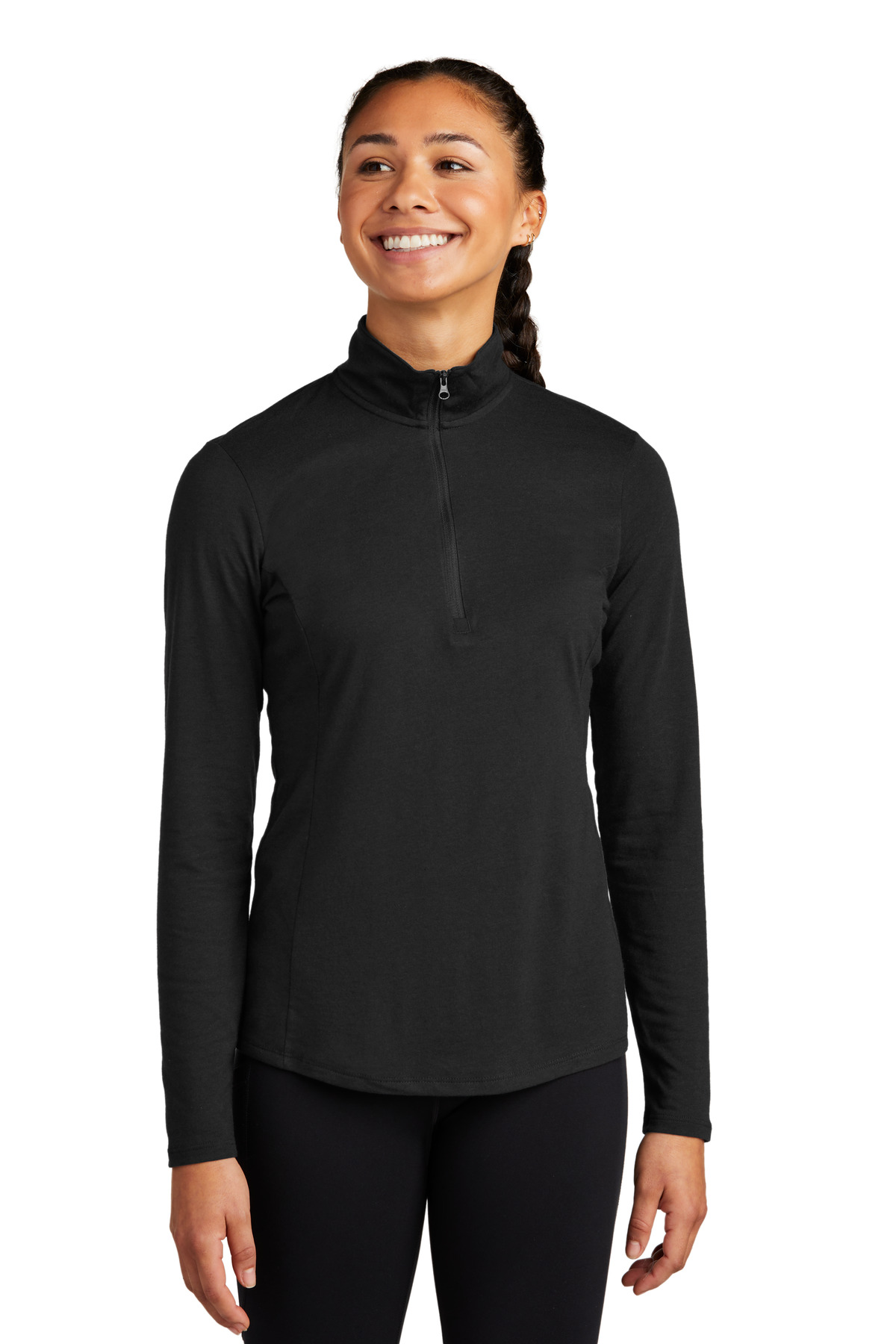 Sport-Tek Women's PosiCharge Tri-Blend Wicking 1/4-Zip Pullover. LST407