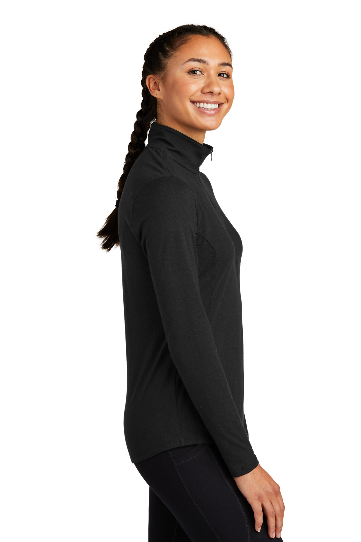 Sport-Tek Women's PosiCharge Tri-Blend Wicking 1/4-Zip Pullover. LST407