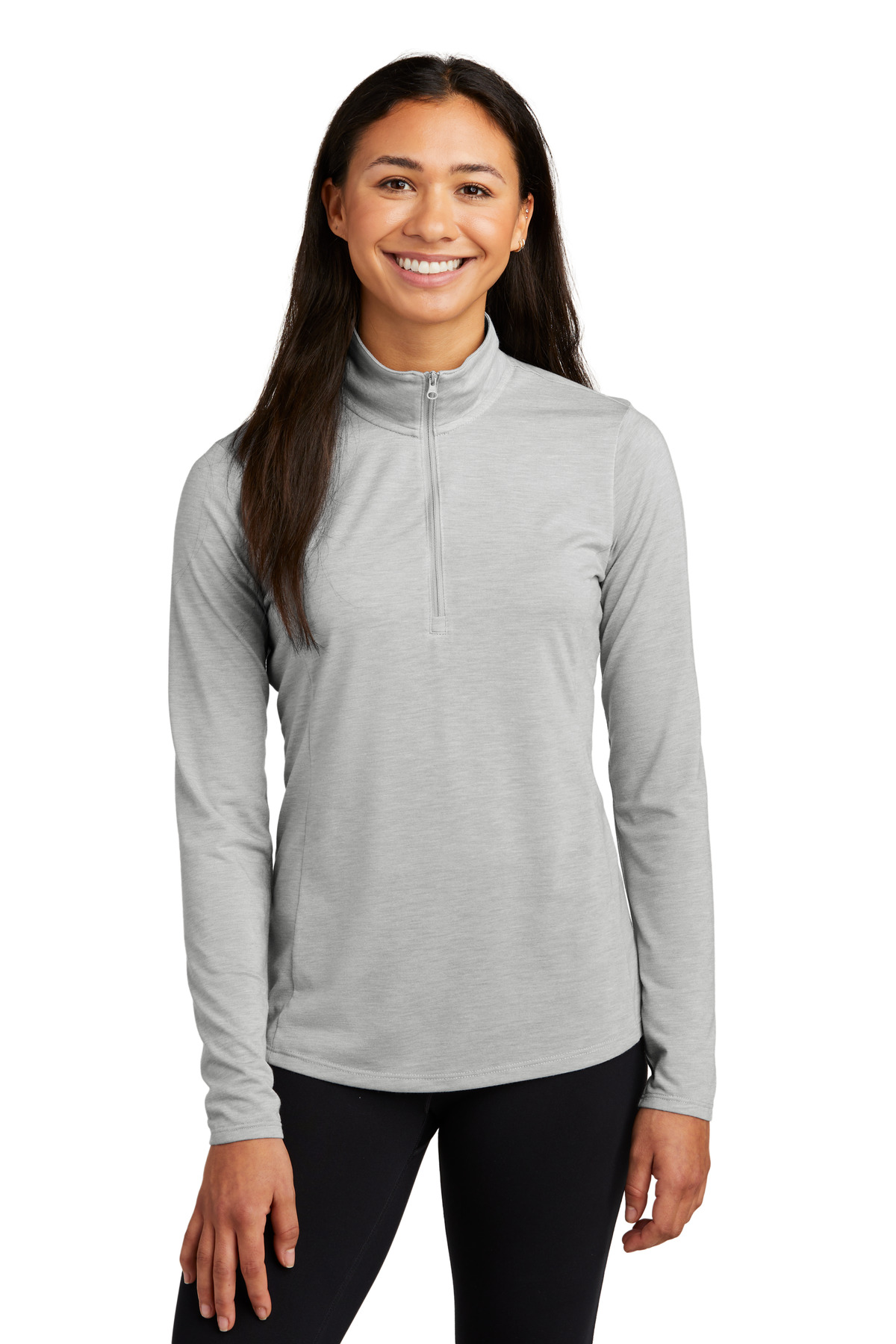 Sport-Tek Women's PosiCharge Tri-Blend Wicking 1/4-Zip Pullover. LST407