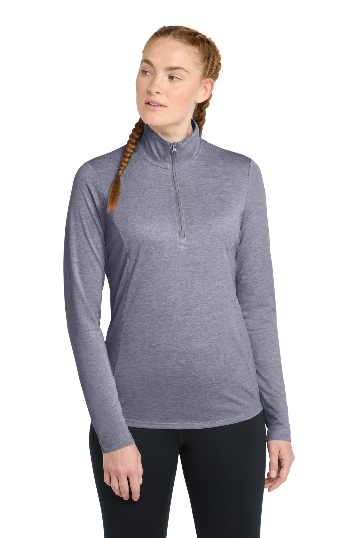 Sport-Tek Women's PosiCharge Tri-Blend Wicking 1/4-Zip Pullover. LST407