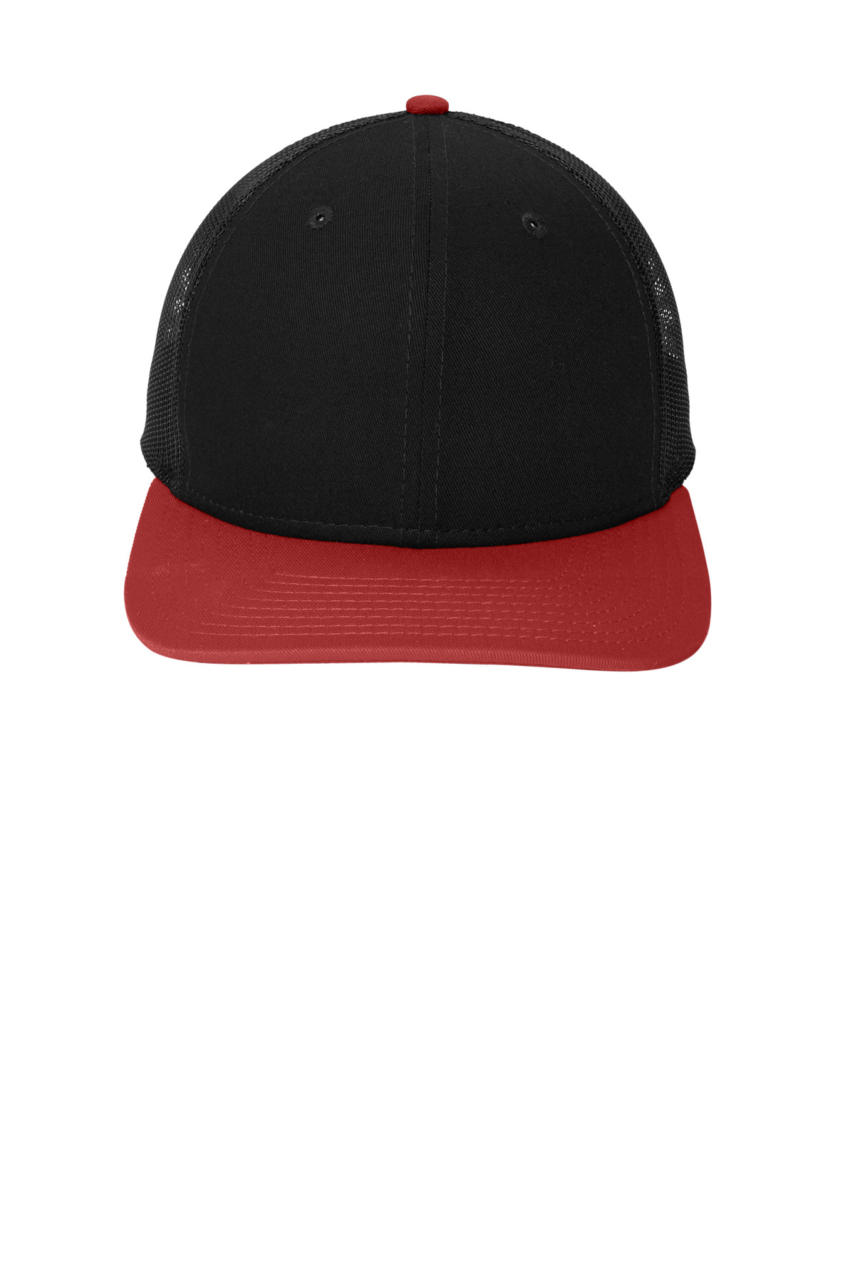 New Era ® Snapback Low Profile Trucker Cap — Black/ Scarlet