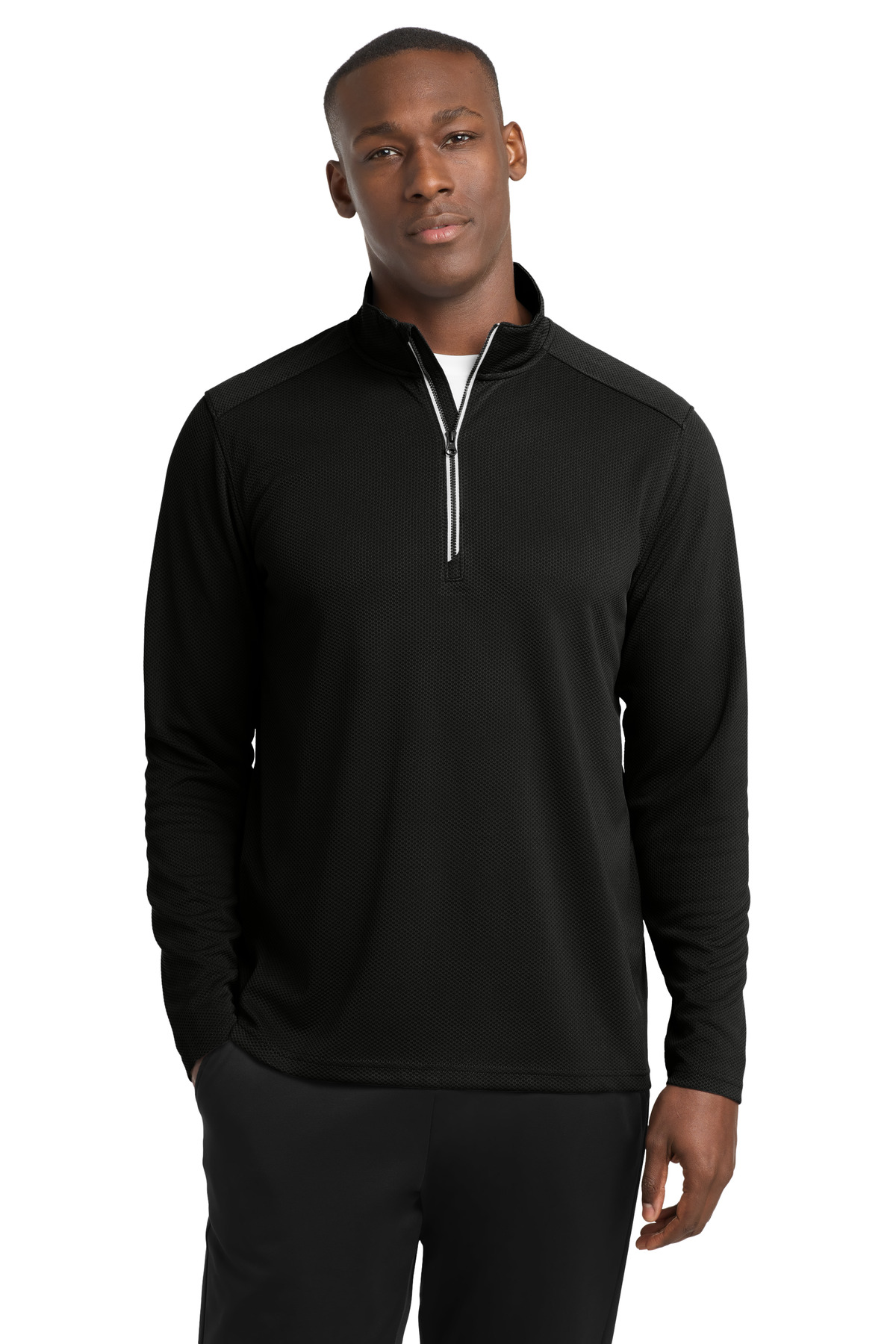 Sport&#45;Tek Sport&#45;Wick Textured 1/4&#45;Zip Pullover-Sport-Tek