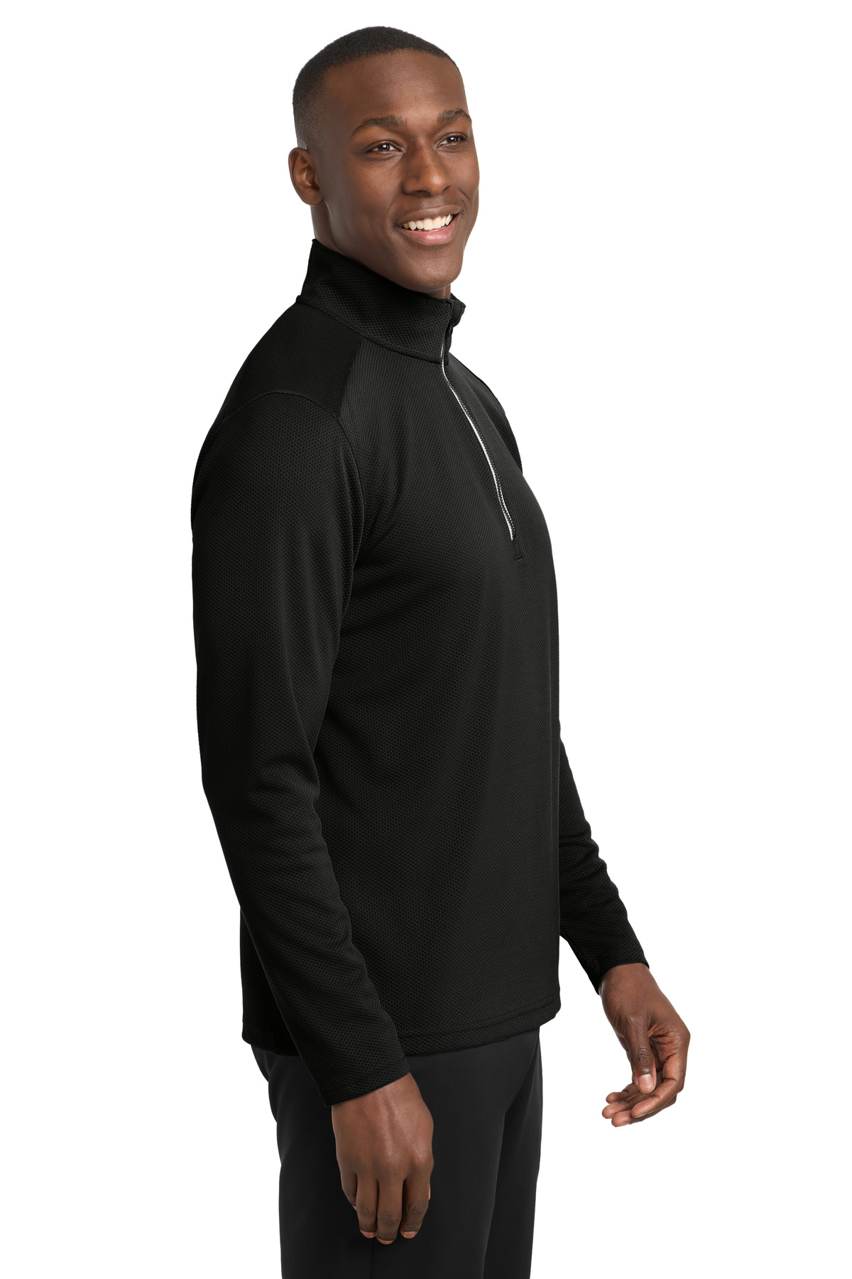 Sport-Tek Sport-Wick Textured 1/4-Zip Pullover. ST860