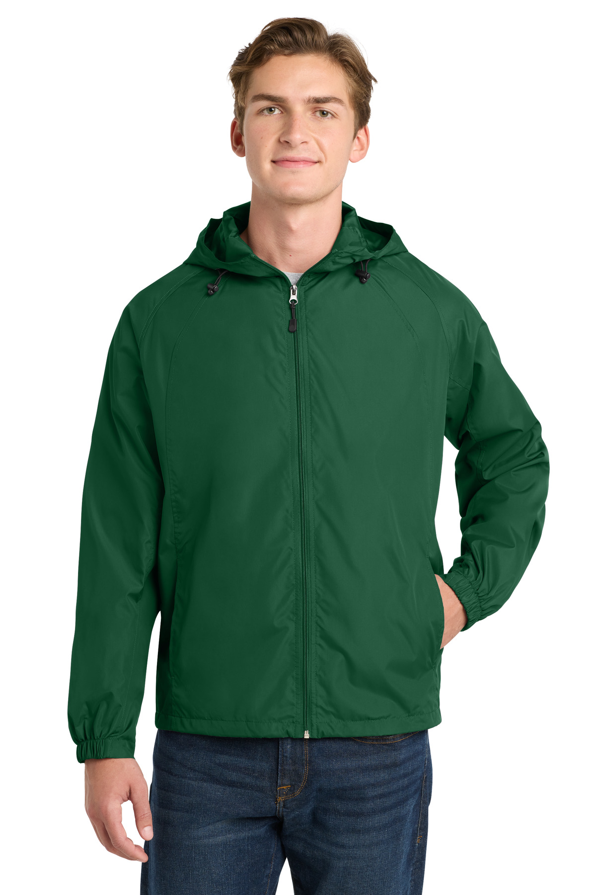 Sport-Tek ® Hooded Raglan Jacket. JST73 - Forest Green