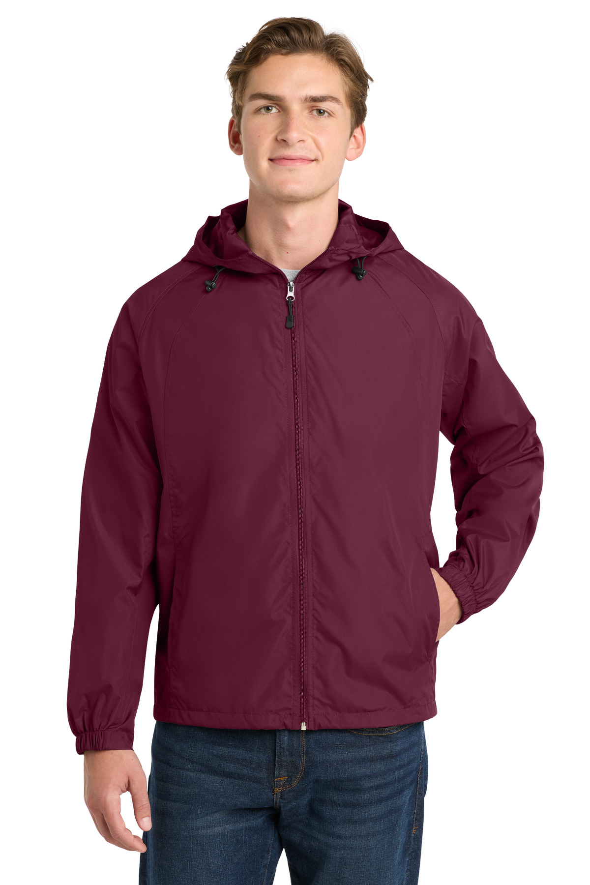 Sport-Tek ® Hooded Raglan Jacket. JST73 - Maroon
