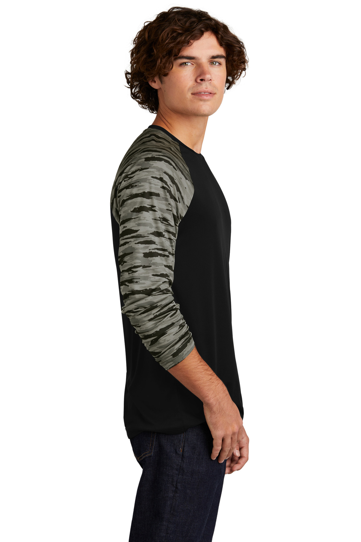 Sport-Tek Drift Camo Colorblock Long Sleeve Tee ST376LS