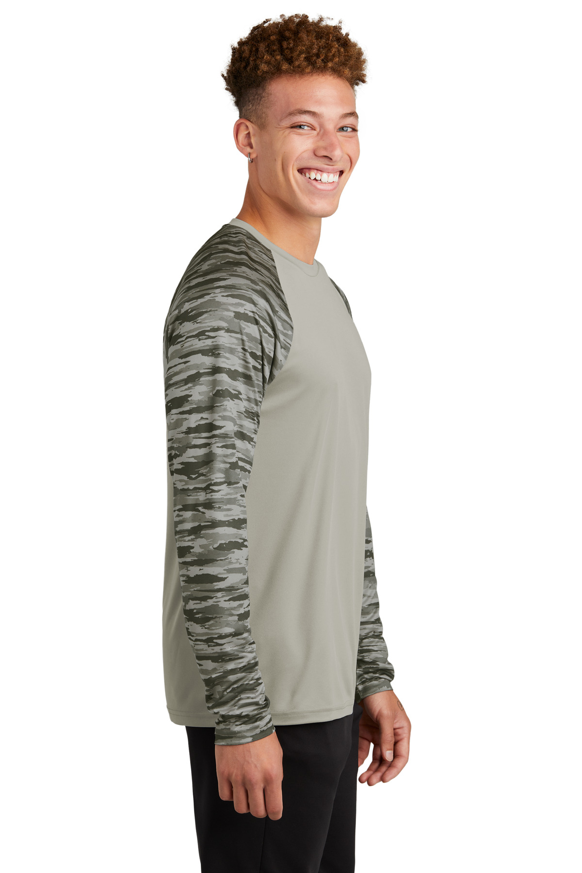 Sport-Tek Drift Camo Colorblock Long Sleeve Tee ST376LS