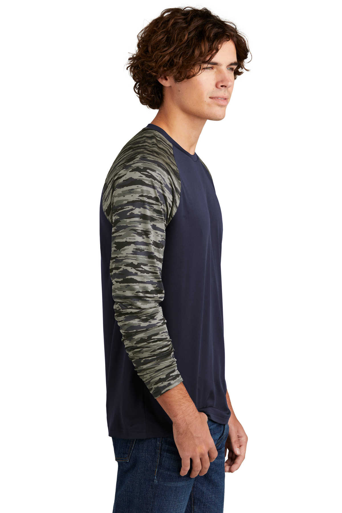 Sport-Tek Drift Camo Colorblock Long Sleeve Tee ST376LS