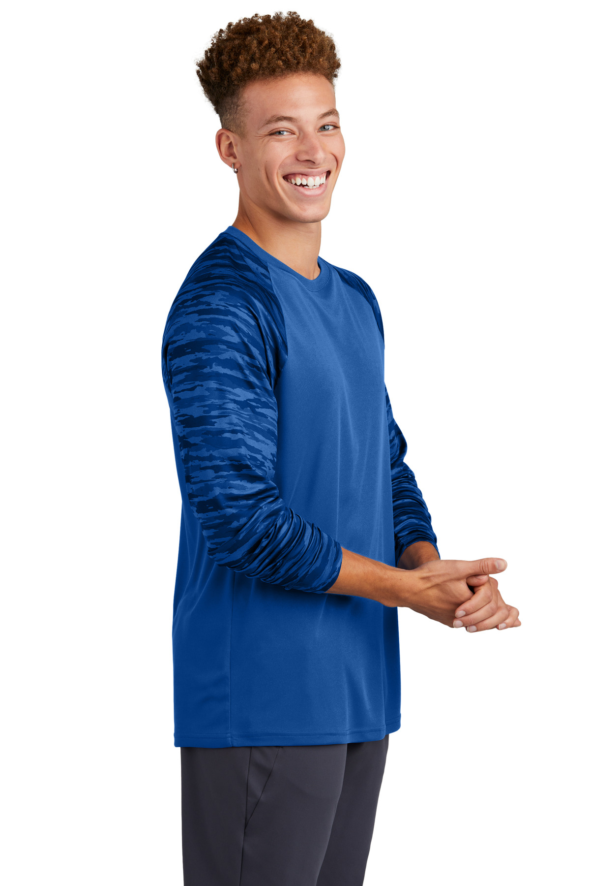 Sport-Tek Drift Camo Colorblock Long Sleeve Tee ST376LS