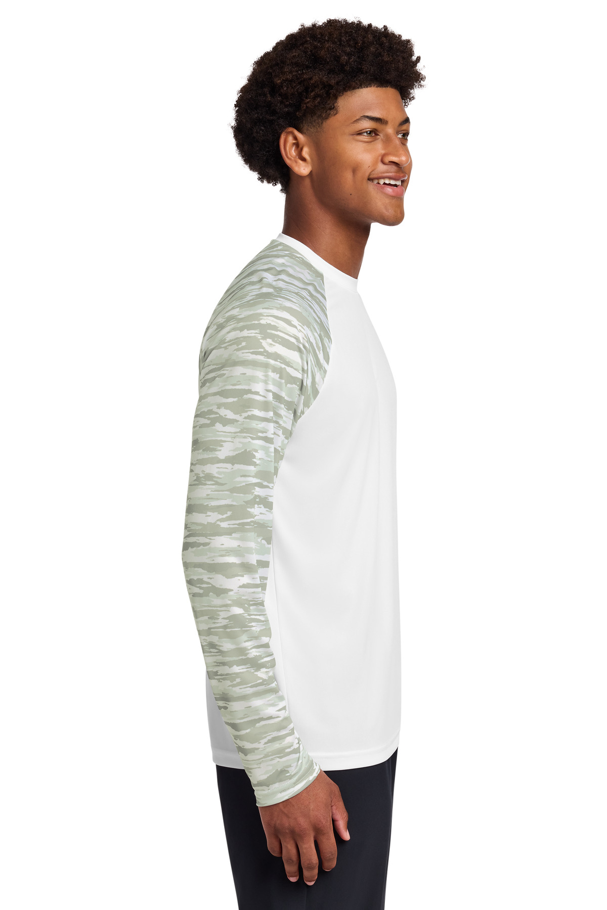 Sport-Tek Drift Camo Colorblock Long Sleeve Tee ST376LS