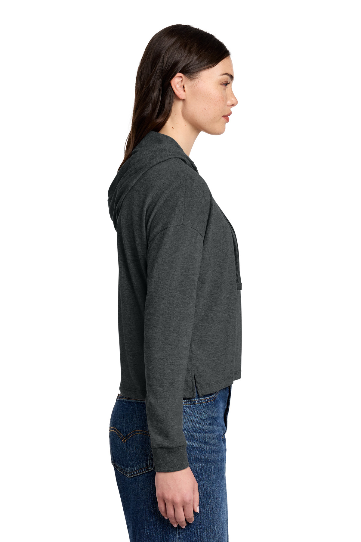 District Women's Perfect Tri Midi Long Sleeve Hoodie DT1390L