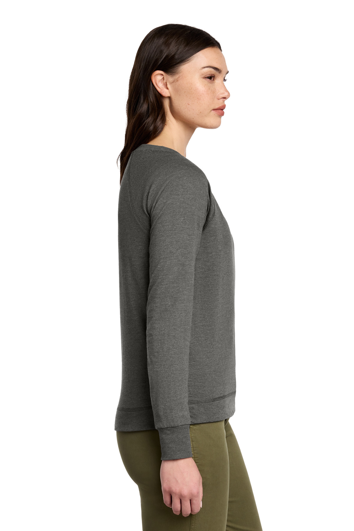 District Women's Featherweight French Terry Long Sleeve Crewneck DT672
