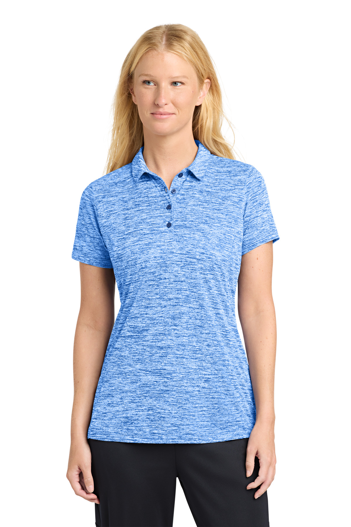Women's PosiCharge Electric Heather Polo - True Royal Electric