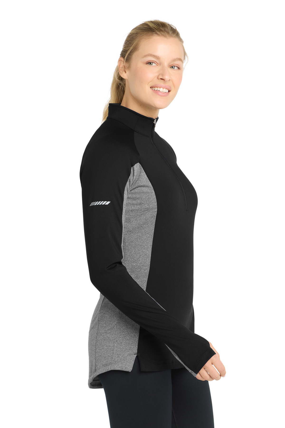 Sport-Tek Women's Sport-Wick Stretch Contrast 1/4-Zip Pullover. LST854