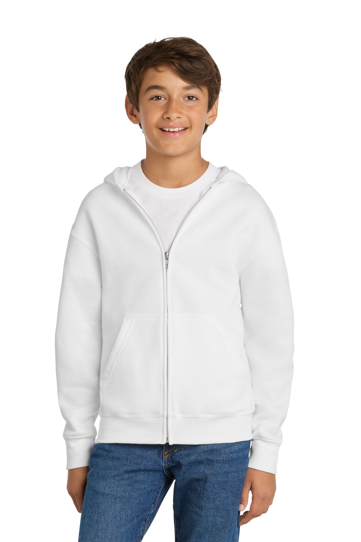 Port & Co Youth Core Fleece Full-Zip Hooded Sweatshirt-Port &#38; Company