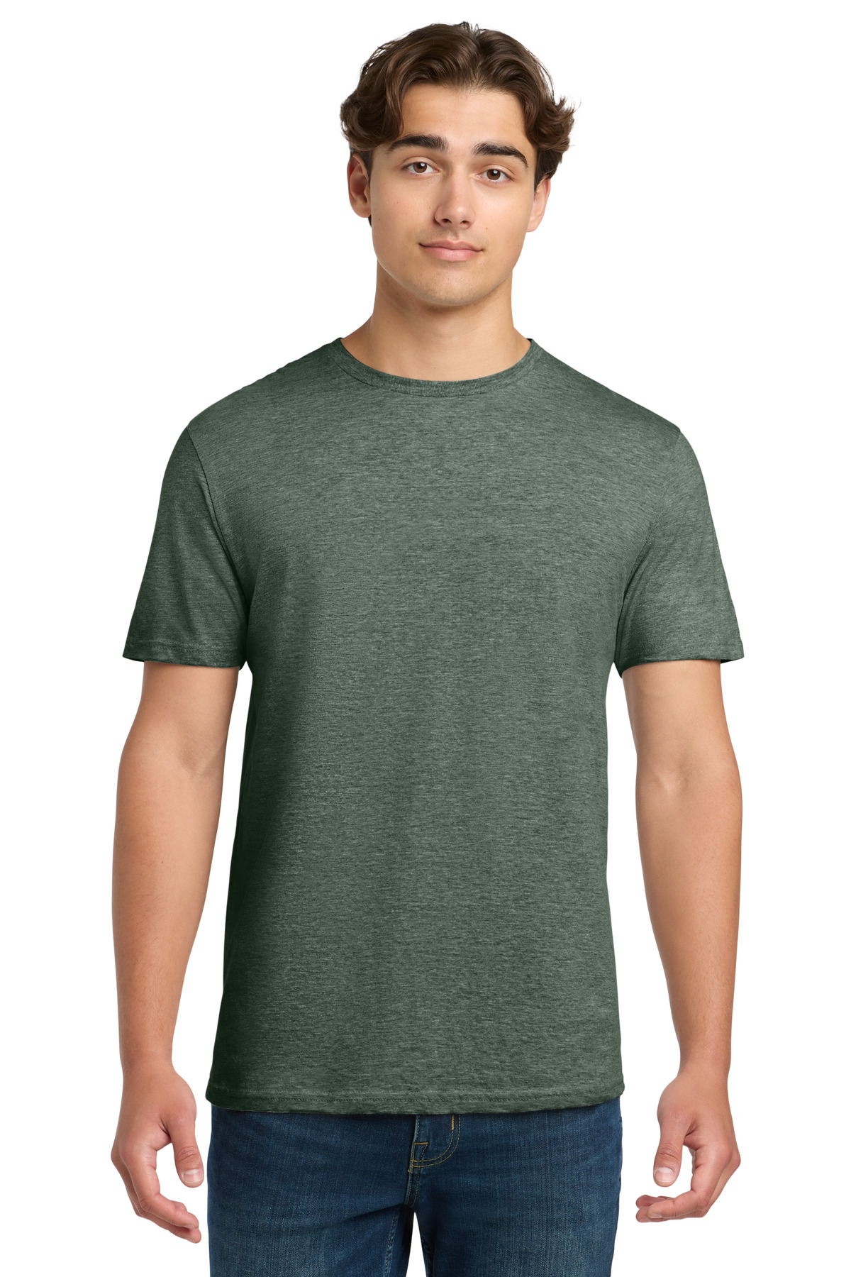 Gildan 64000 swatch in Heather Military Green