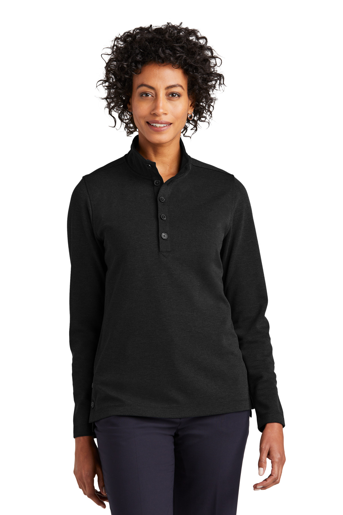 Brooks Brothers Women&#8216;s Mid-Layer Stretch 1/2-Button-Brooks Brothers