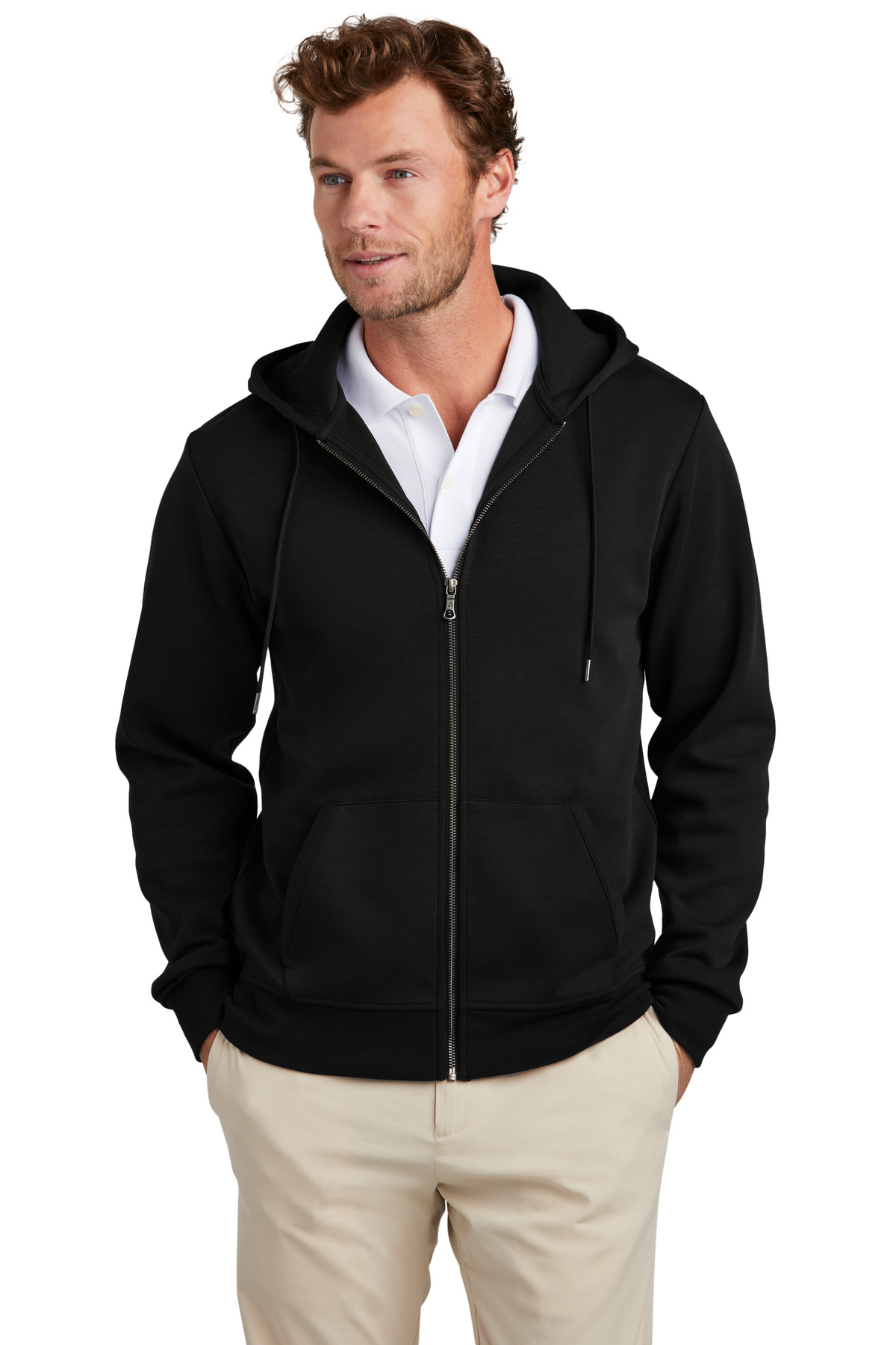 Brooks Brothers Double&#45;Knit Full&#45;Zip Hoodie-Brooks Brothers