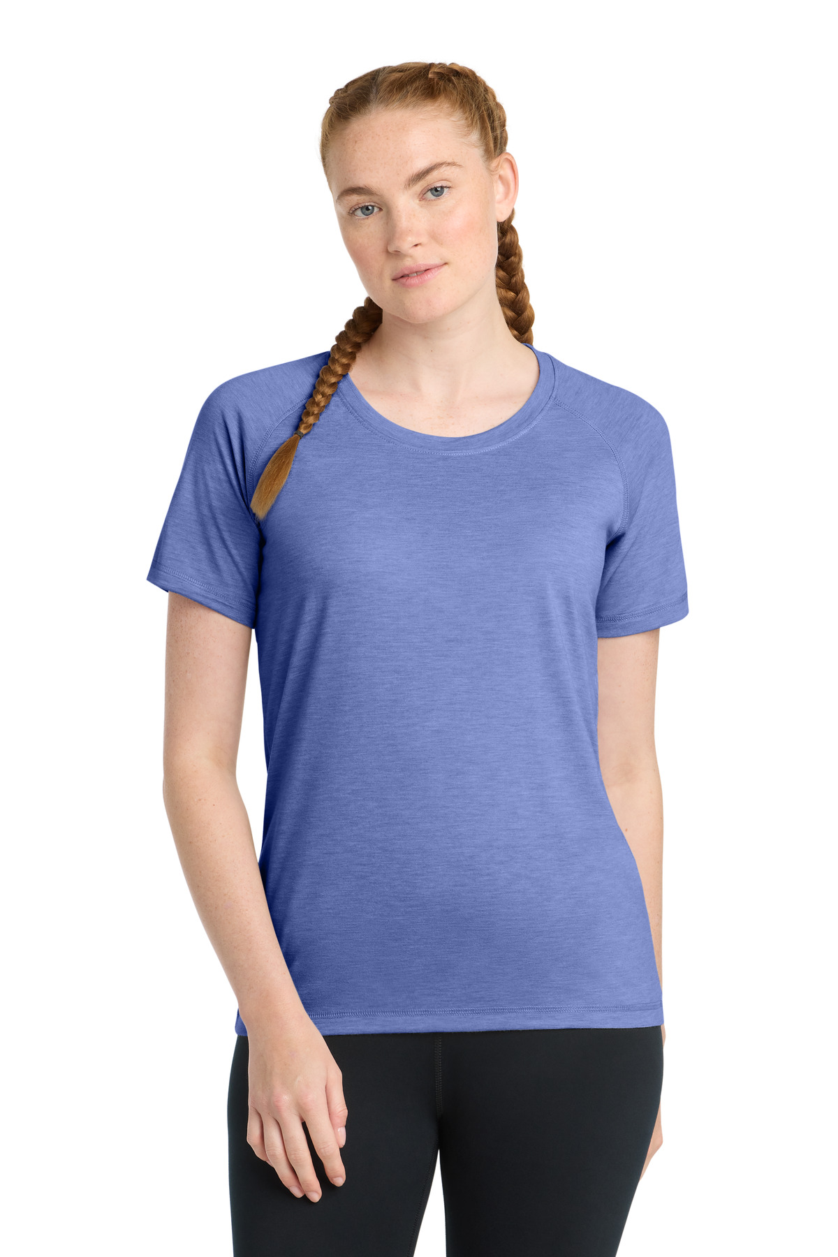 Sport-Tek Women's PosiCharge Tri-Blend Wicking Scoop Neck Raglan Tee. LST400