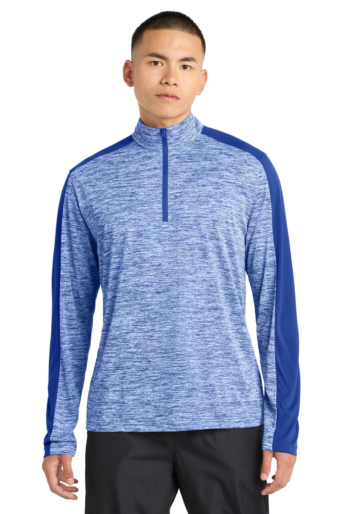 Sport-Tek PosiCharge Electric Heather Colorblock 1/4-Zip Pullover. ST397