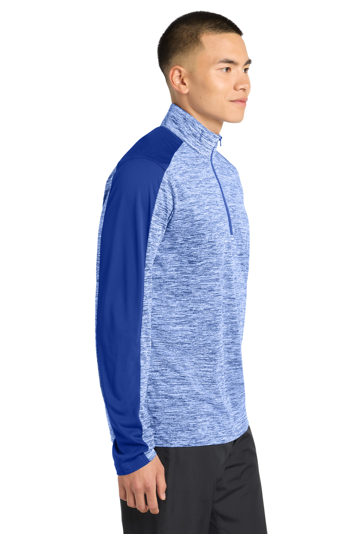 Sport-Tek PosiCharge Electric Heather Colorblock 1/4-Zip Pullover. ST397