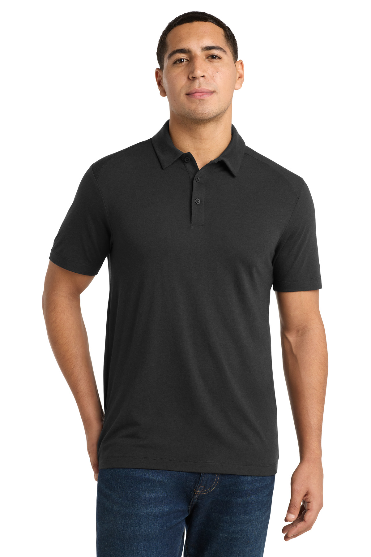Sport-Tek  ®  PosiCharge  ®  Tri-Blend Wicking Polo. ST405 - Front Model