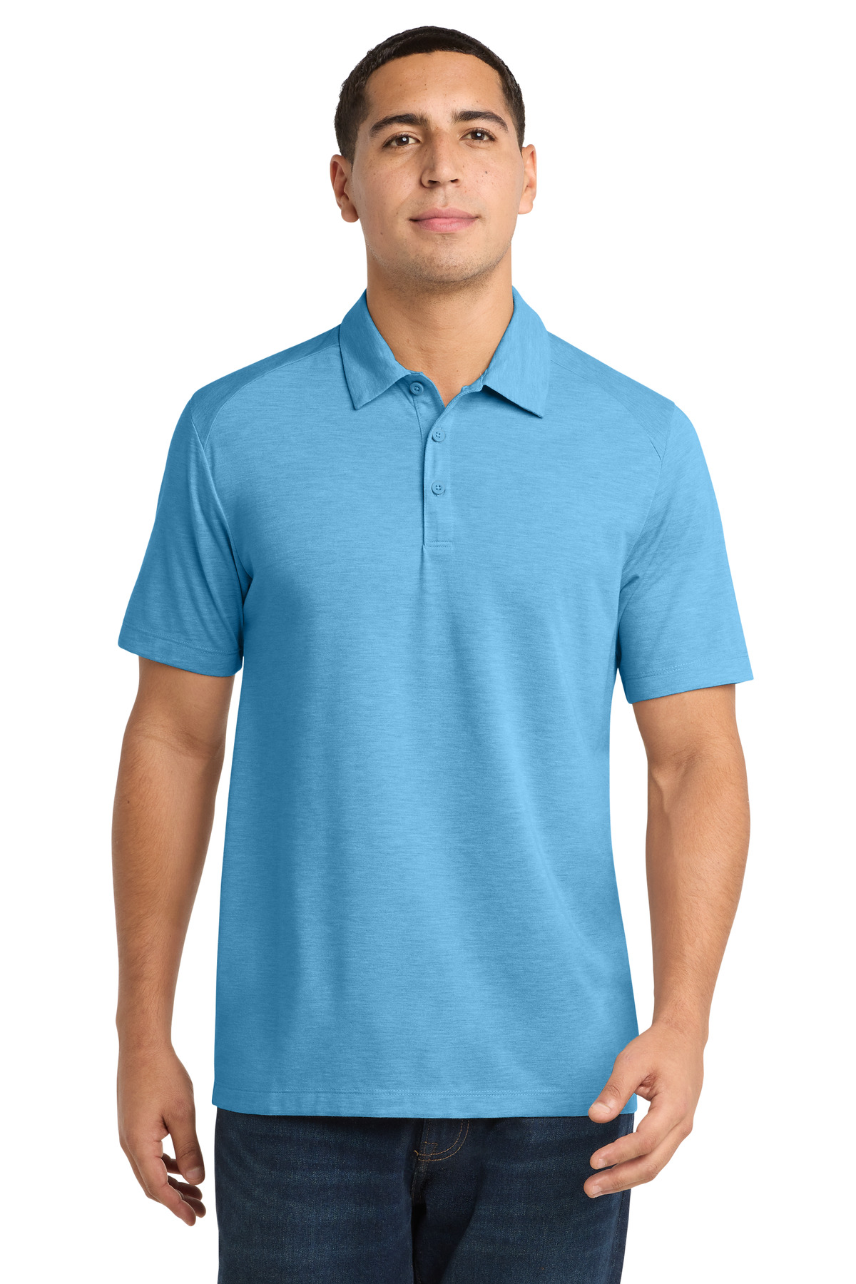 Sport-Tek  ®  PosiCharge  ®  Tri-Blend Wicking Polo. ST405 - Front Model
