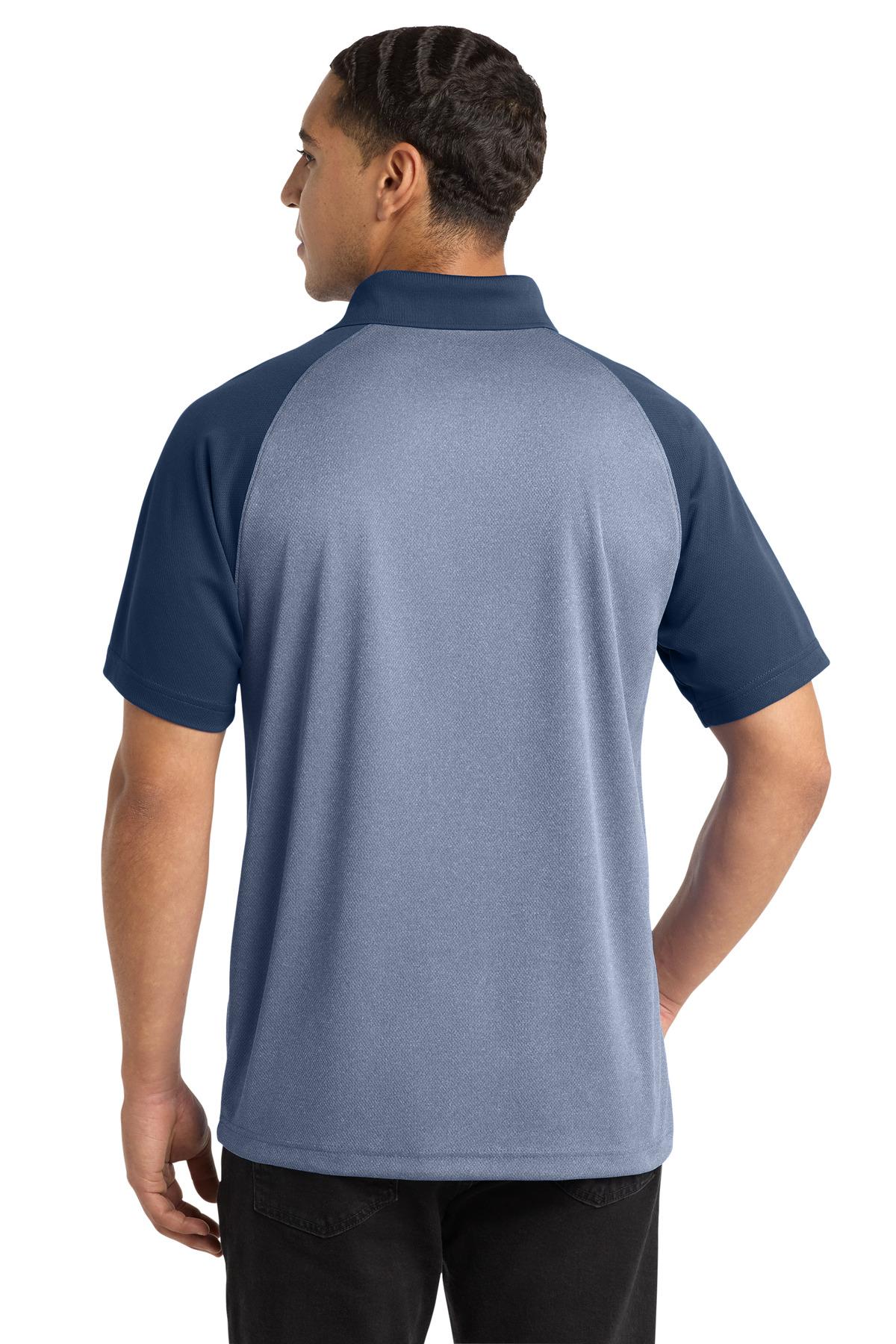 Sport-Tek PosiCharge RacerMesh Raglan Heather Block Polo. ST641
