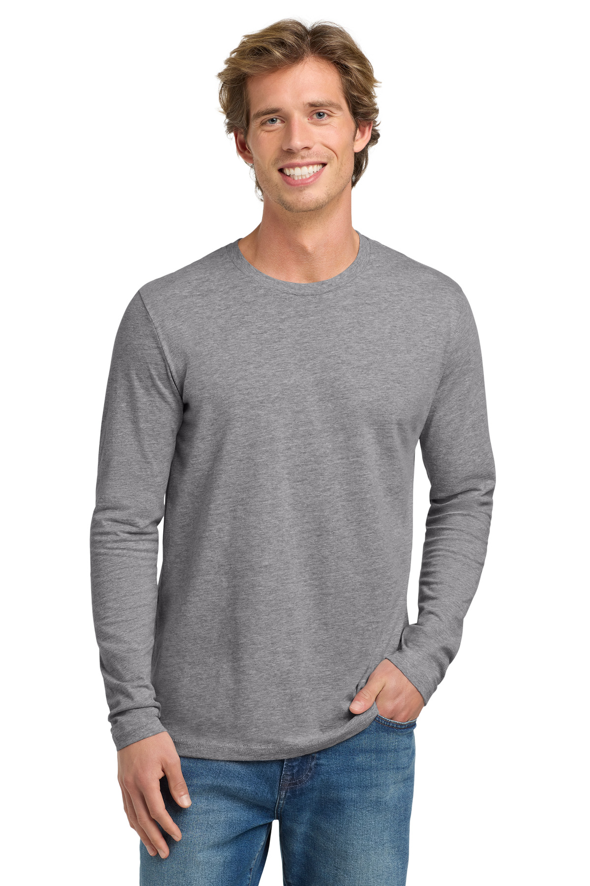 Next Level Apparel ® Cotton Long Sleeve Tee. NL3601 - Heather Gray