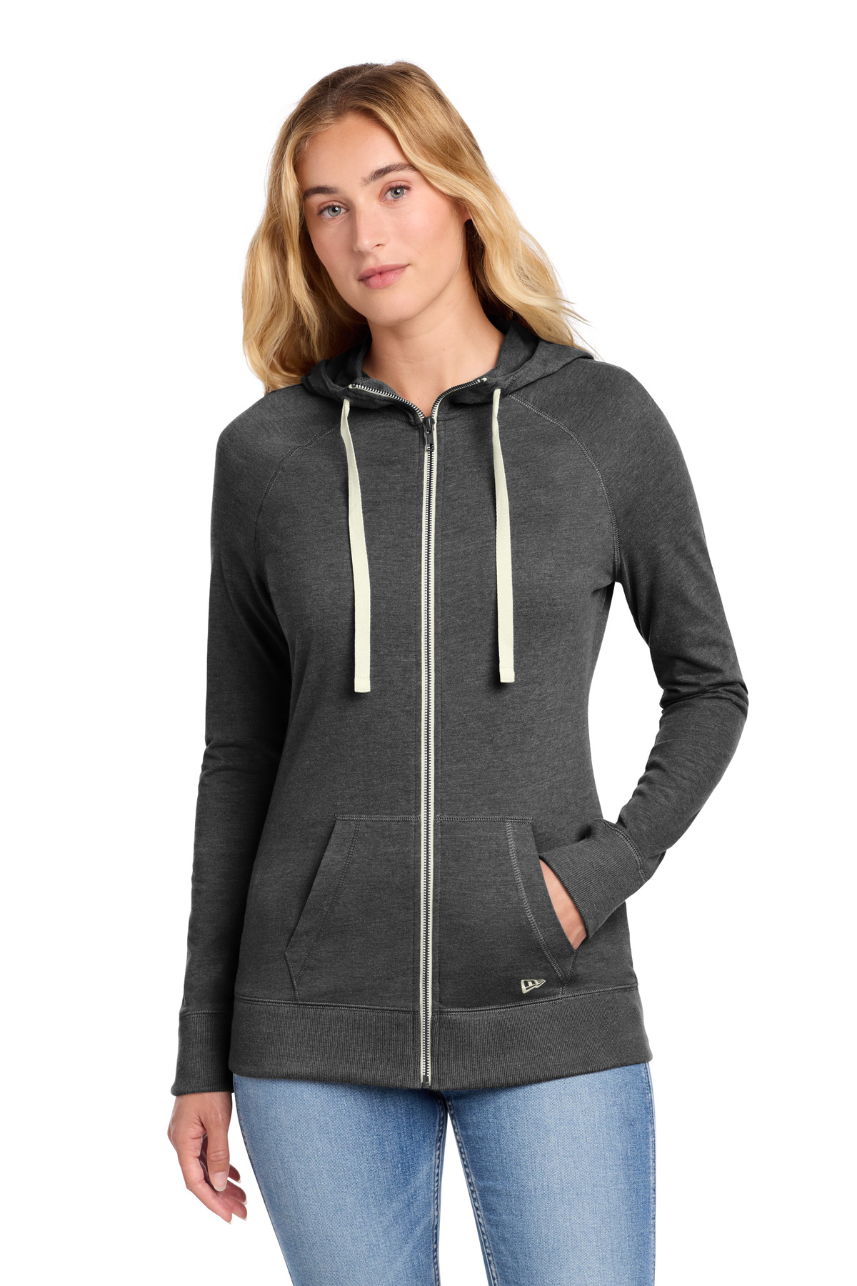 New Era Women‘s Sueded Cotton Blend Full-Zip Hoodie-New Era