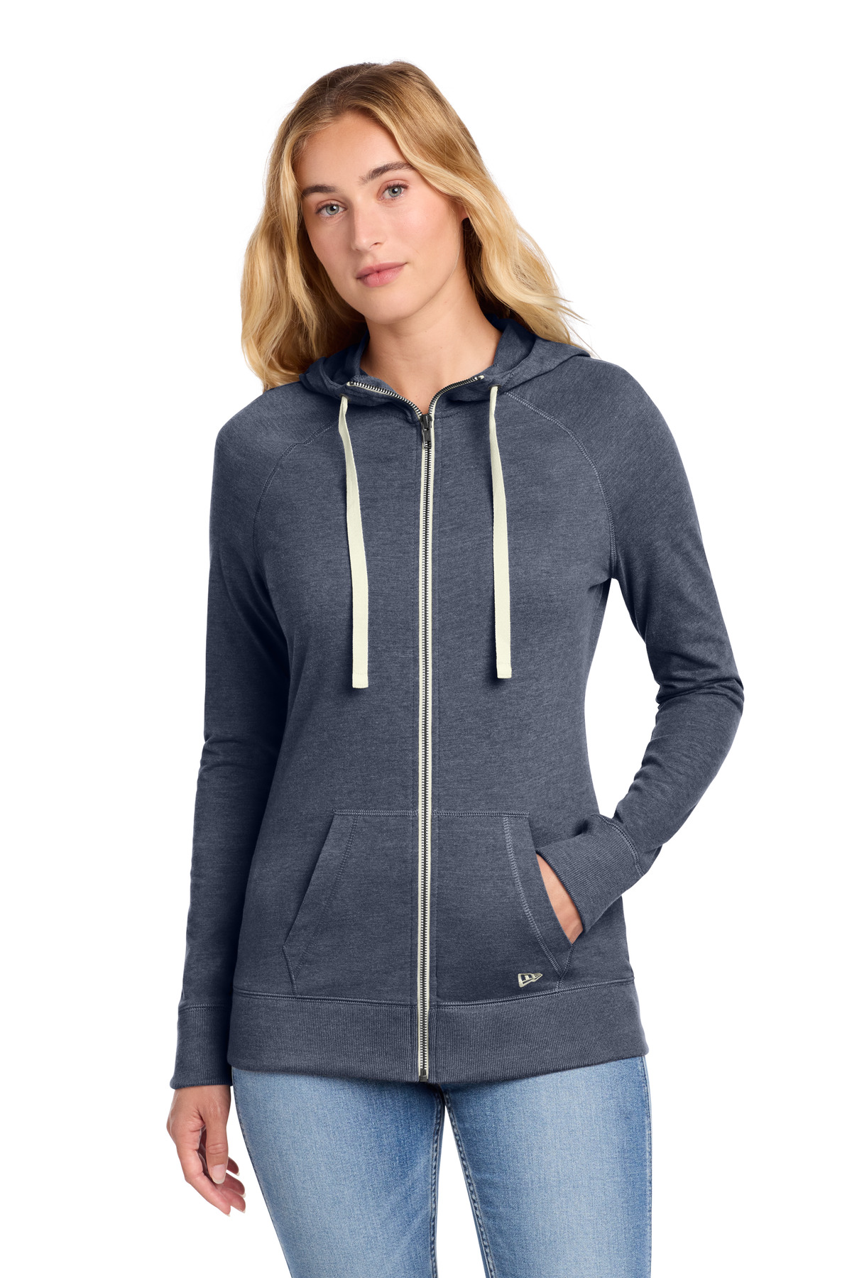 New Era Women's Sueded Cotton Blend Full-Zip Hoodie. LNEA122