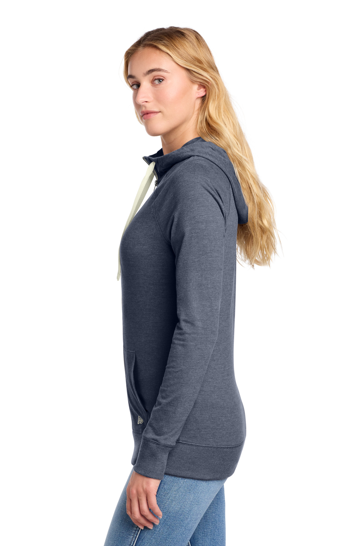 New Era Women's Sueded Cotton Blend Full-Zip Hoodie. LNEA122