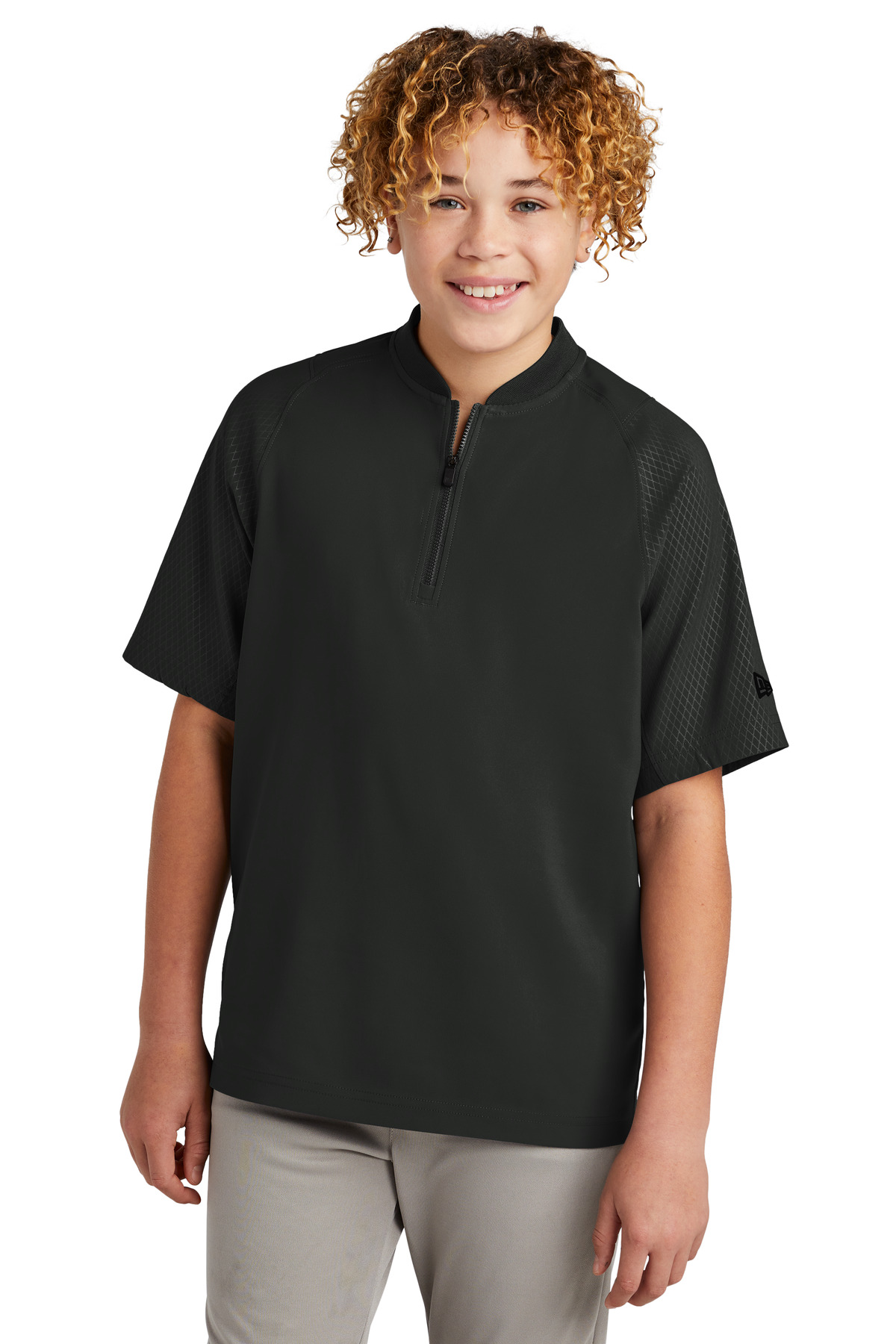 New Era Hospitality Youth Outerwear ® Youth Cage Short Sleeve 1/4-Zip Jacket.-New Era
