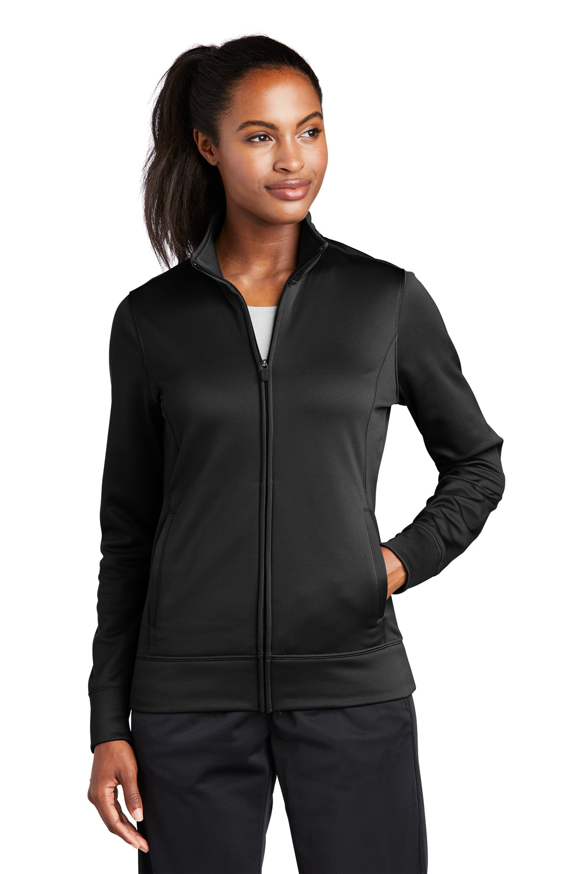 Sport-Tek Ladies Sport-Wick Fleece Full-Zip Jacket-