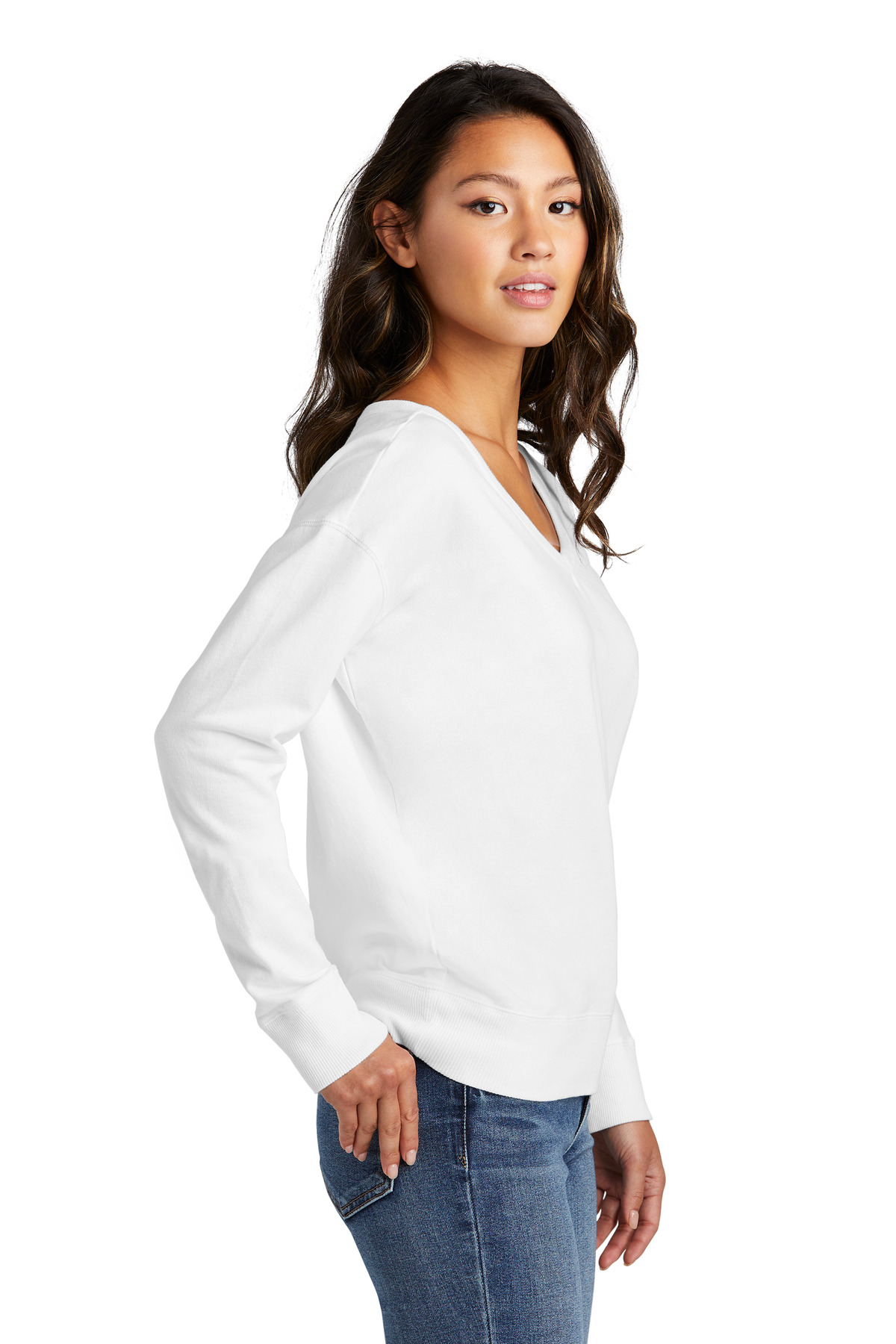 Port & Company Women's Beach Wash Garment-Dyed V-Neck Sweatshirt LPC098V