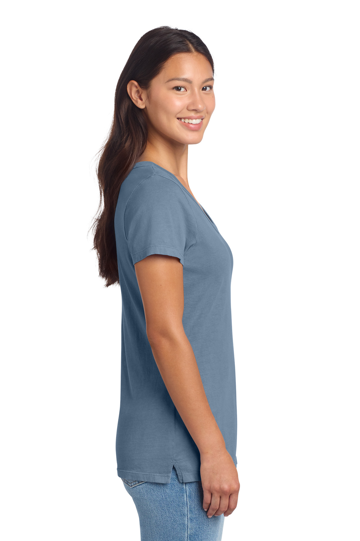 Port & Co Women's Beach Wash Garment-Dyed V-Neck Tee LPC099V